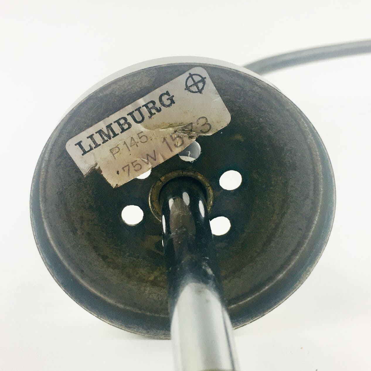 Lampa wisząca, szkło złote przezroczyste, mosiądz, proj. H. Tynell, Limburg, Niemcy, lata 60. - 295846