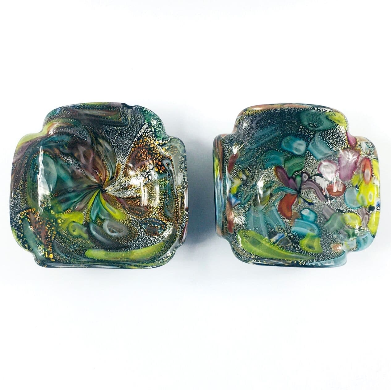 Pair of bowls Tutti Frutti, multicolor glass, by D. Martens, Italy, 1960s. - 295828