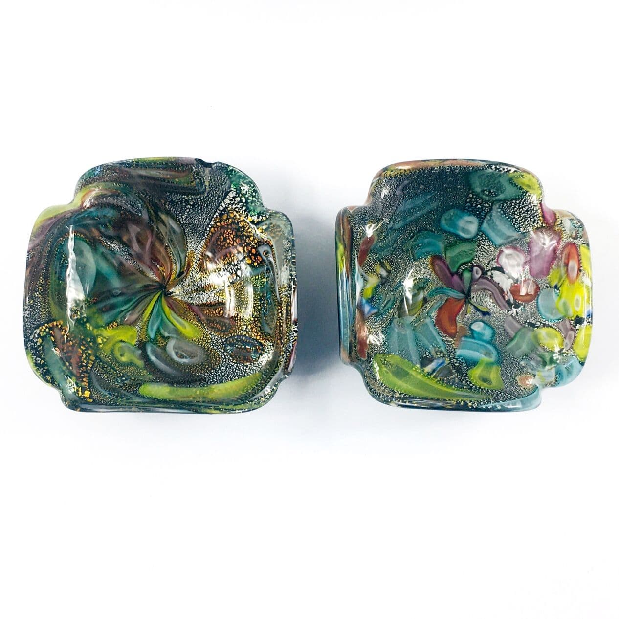 Pair of bowls Tutti Frutti, multicolor glass, by D. Martens, Italy, 1960s. - 295832