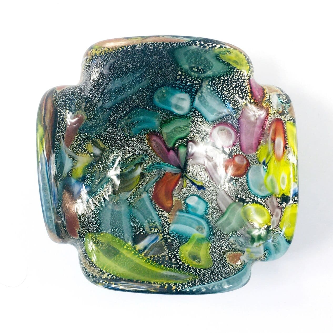 Pair of bowls Tutti Frutti, multicolor glass, by D. Martens, Italy, 1960s. - 295834