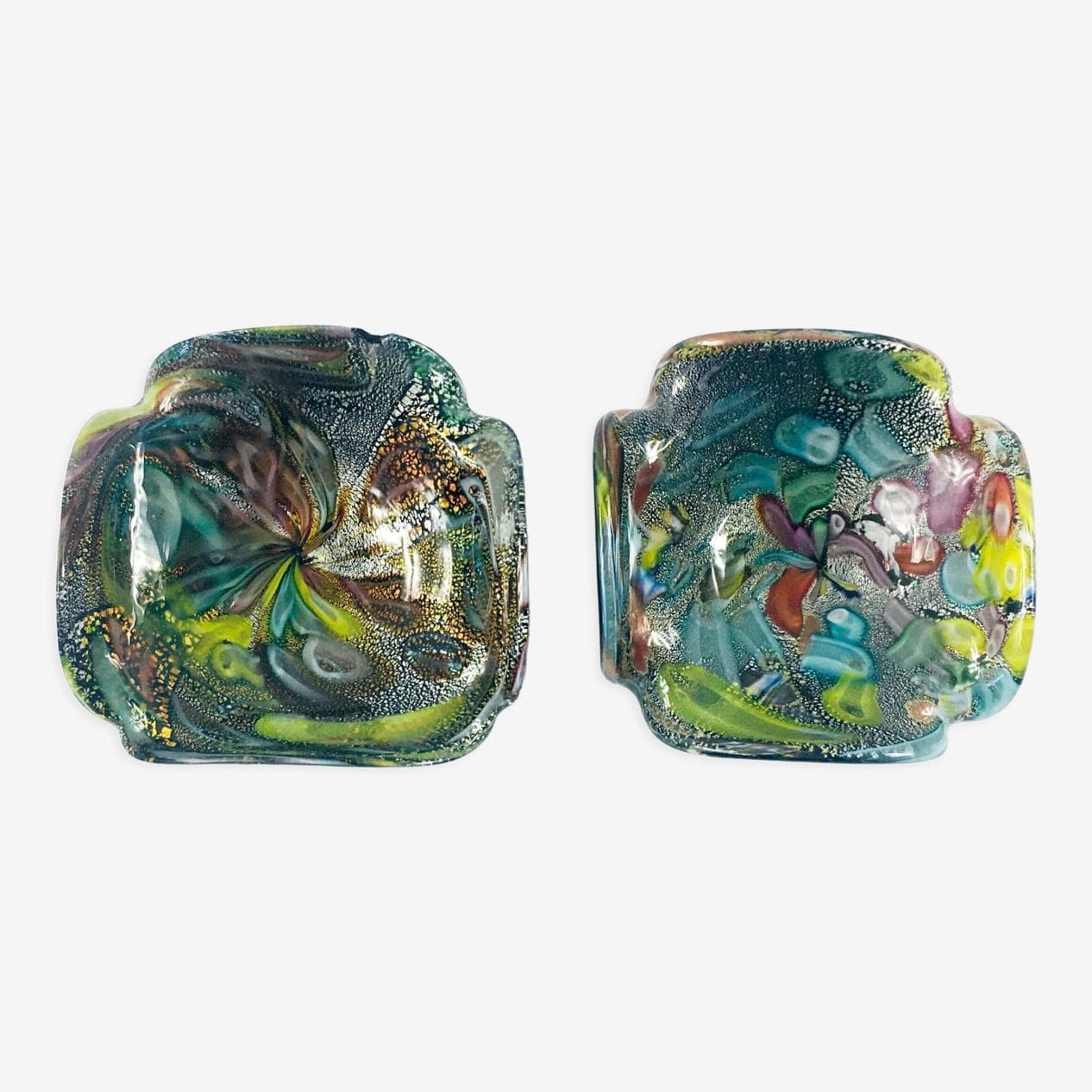 Pair of bowls Tutti Frutti, multicolor glass, by D. Martens, Italy, 1960s. - 295829