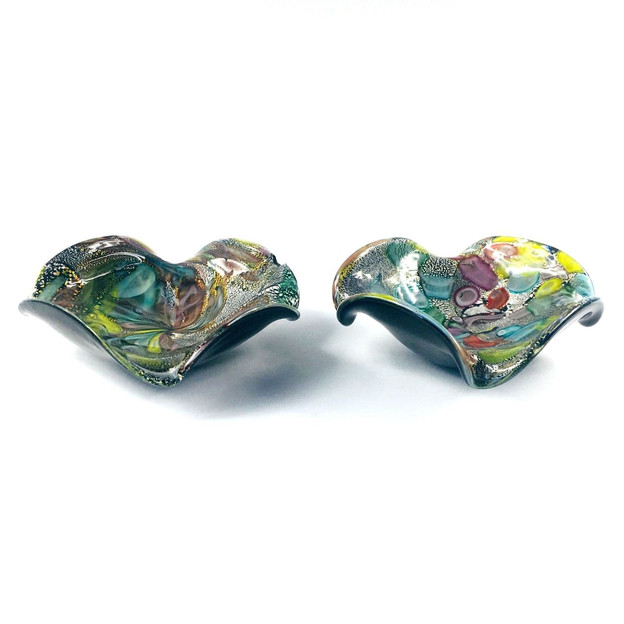 Pair of bowls Tutti Frutti, multicolor glass, by D. Martens, Italy, 1960s. - 295831