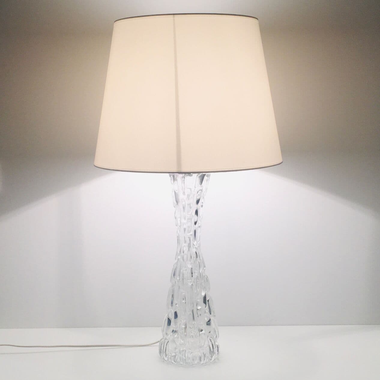 Para lamp stołowych, model RD 1477, szkło kryształowe transparentne, chrom, proj. C. Fagerlund, Orrefors, Szwecja, lata 60. - 295823