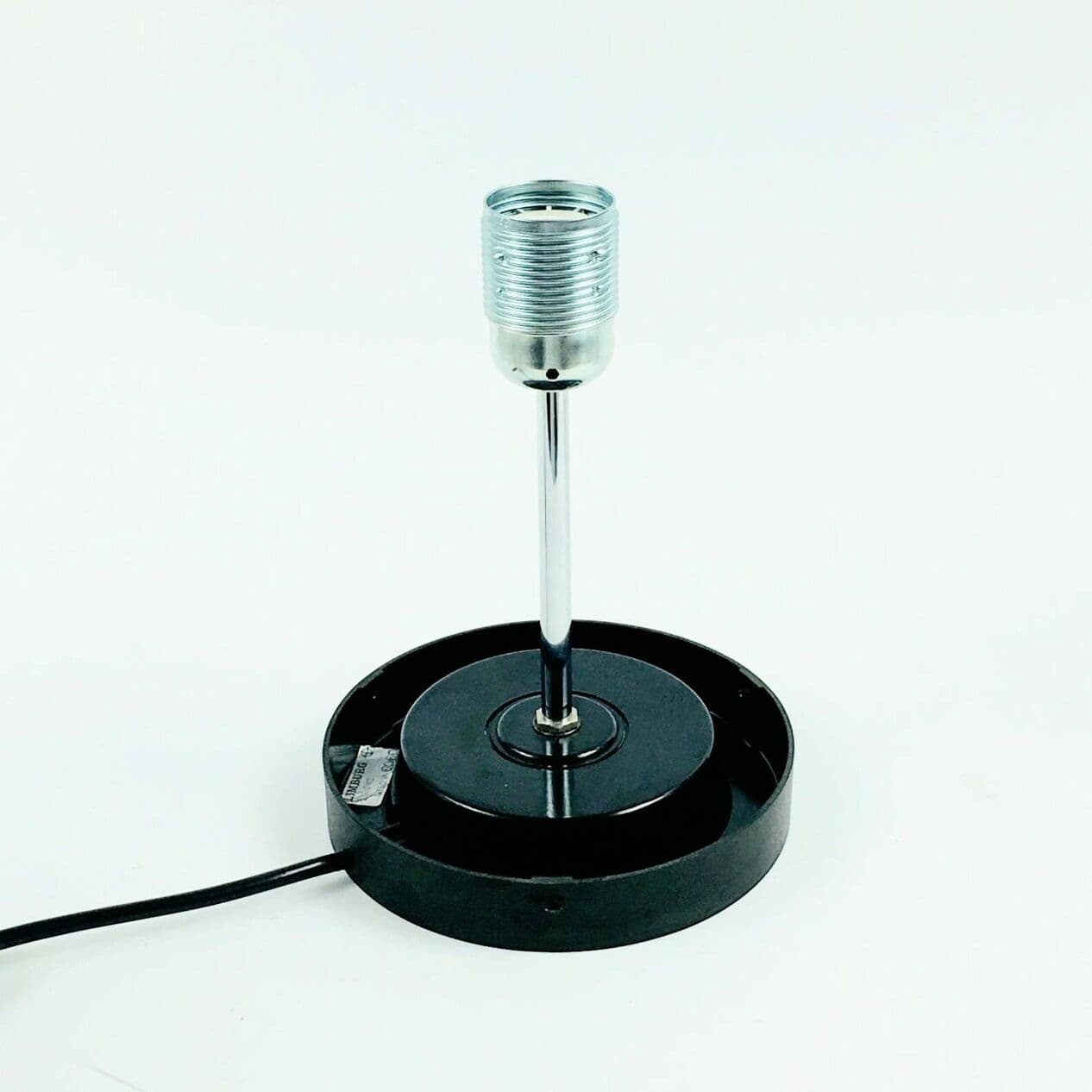 Lampa stołowa Space Age, szkło opalowe białe, podstawa czarna, Limburg, Niemcy, lata 60. - 295772