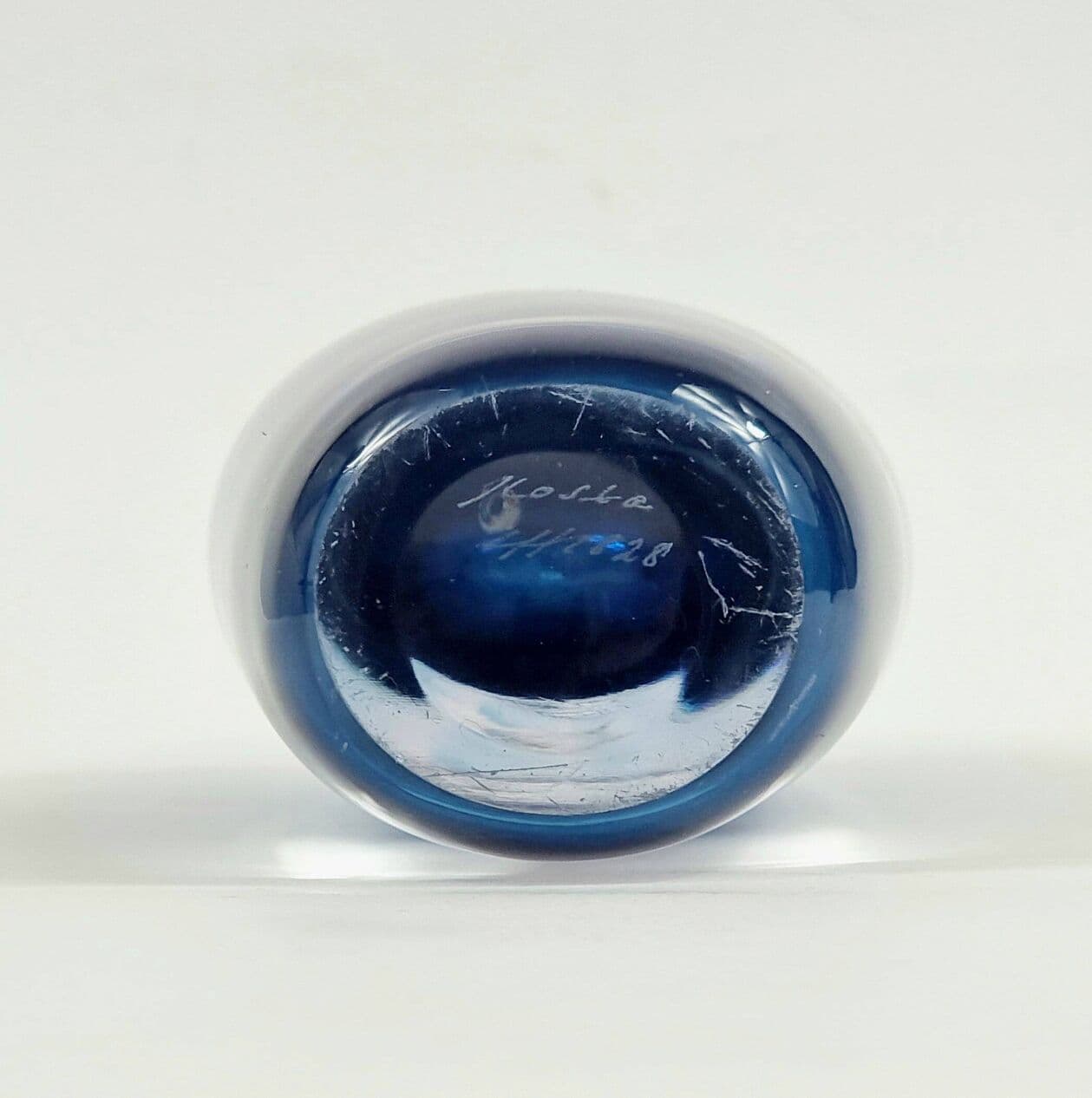 Vase, sommerso, blue transparent grey glass, by V. Lindstrand, Sweden, 1960s. - 295761