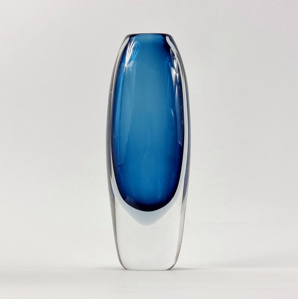 Vase, sommerso, blue transparent grey glass, by V. Lindstrand, Sweden, 1960s. - 295756