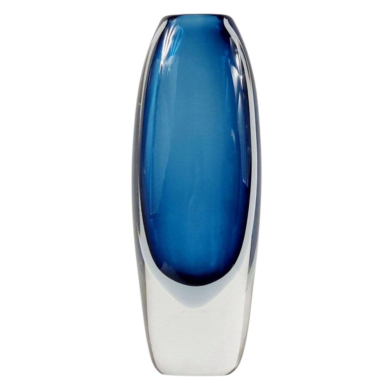 Vase, sommerso, blue transparent grey glass, by V. Lindstrand, Sweden, 1960s. - 295755