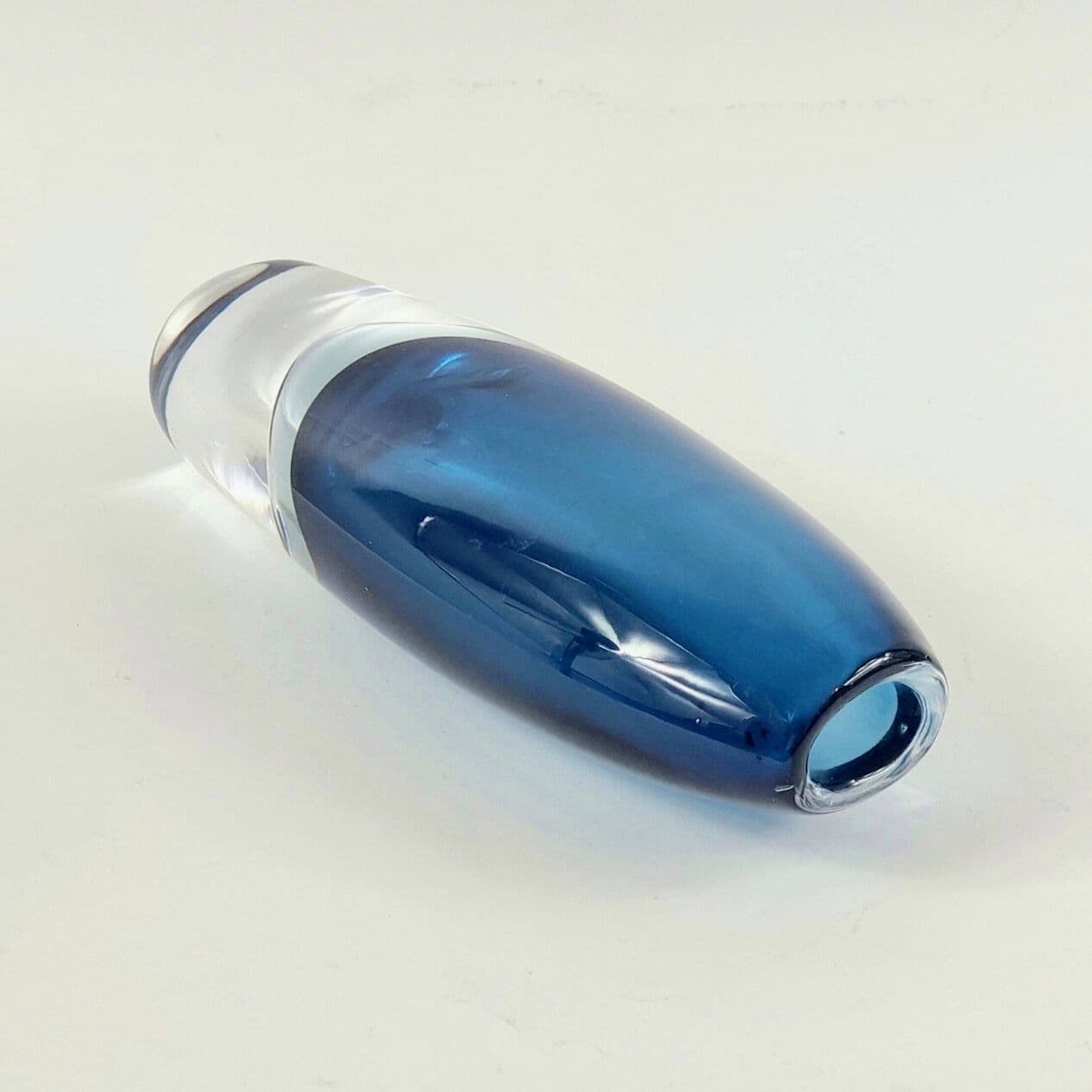 Vase, sommerso, blue transparent grey glass, by V. Lindstrand, Sweden, 1960s. - 295759