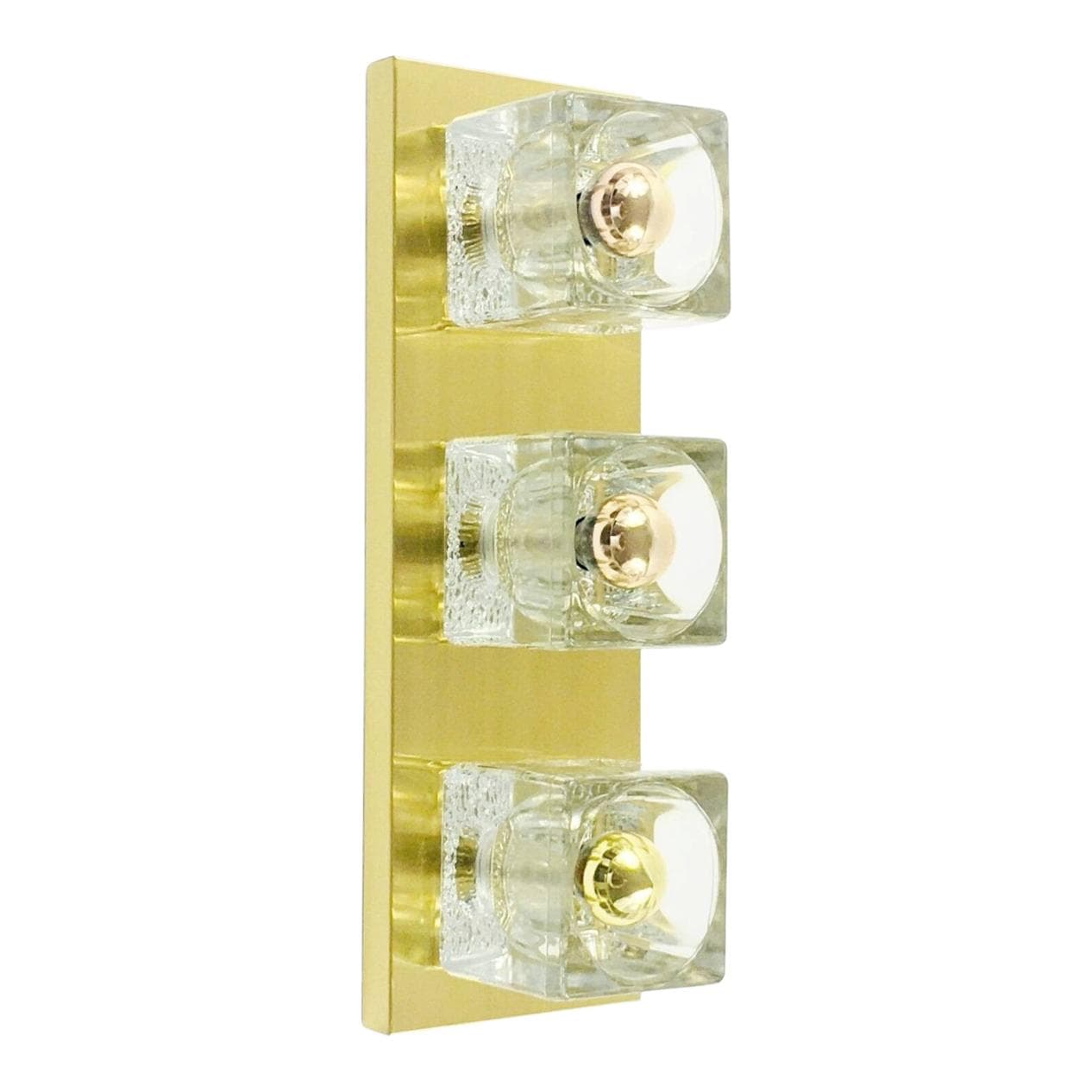 Wall light, transparent crystal, gold brass, Peill & Putzler, Germany, 1970s.