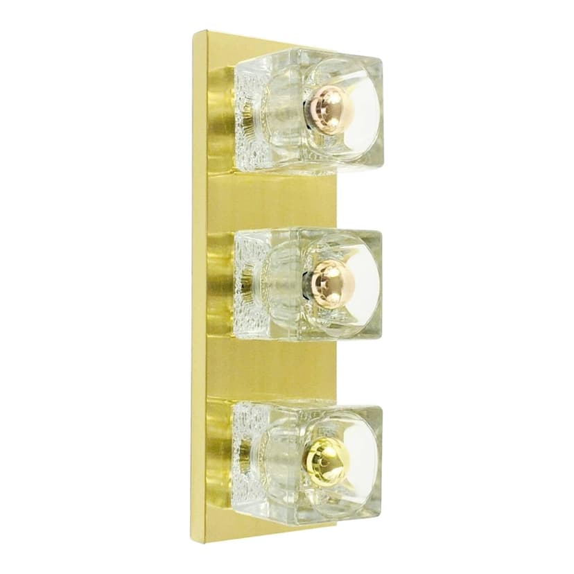 Wall light, transparent crystal, gold brass, Peill & Putzler, Germany, 1970s.