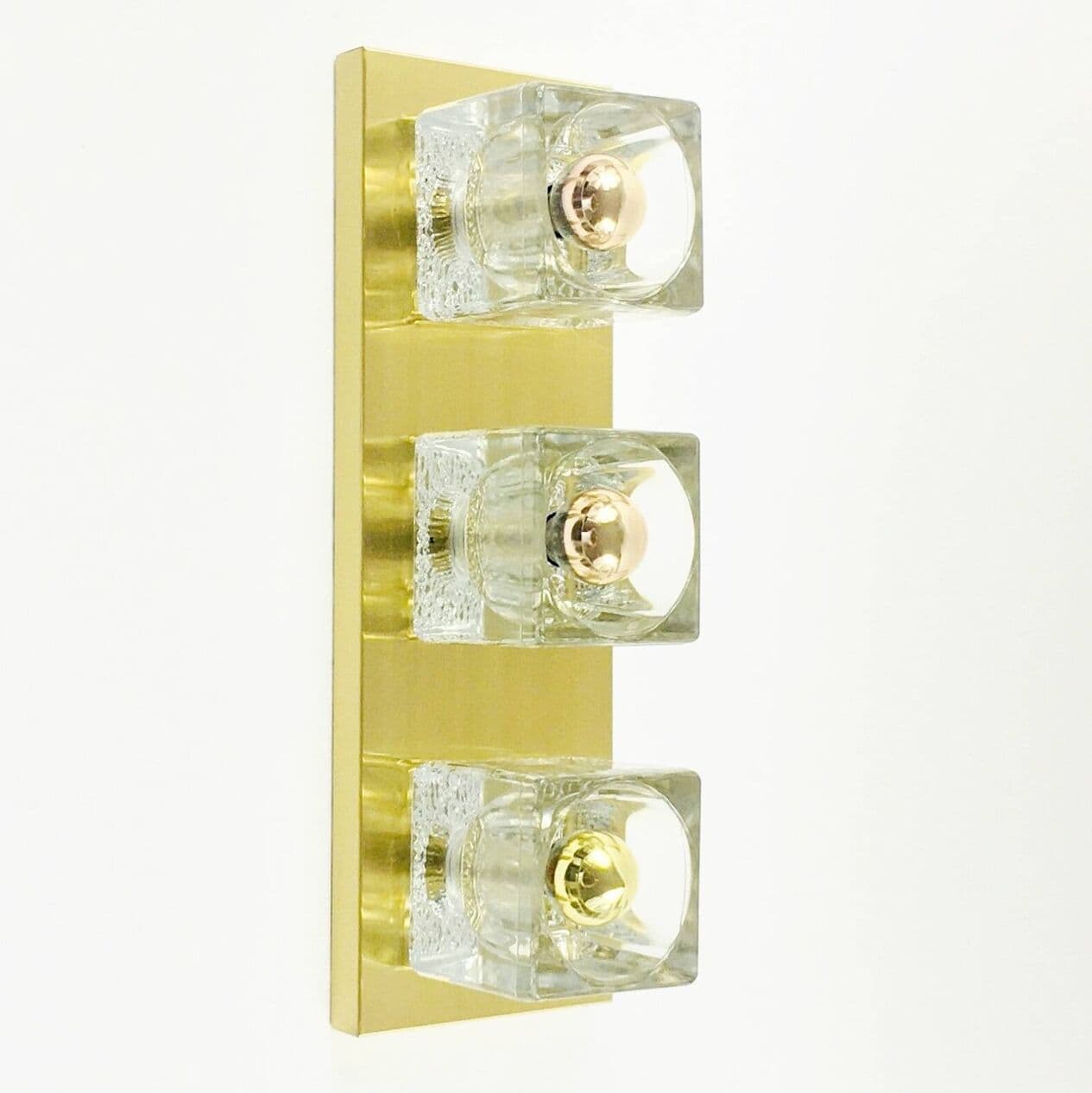 Wall light, transparent crystal, gold brass, Peill & Putzler, Germany, 1970s. - 295744