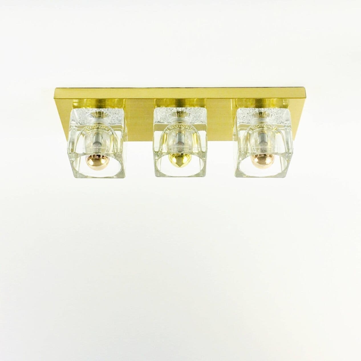 Wall light, transparent crystal, gold brass, Peill & Putzler, Germany, 1970s. - 295748