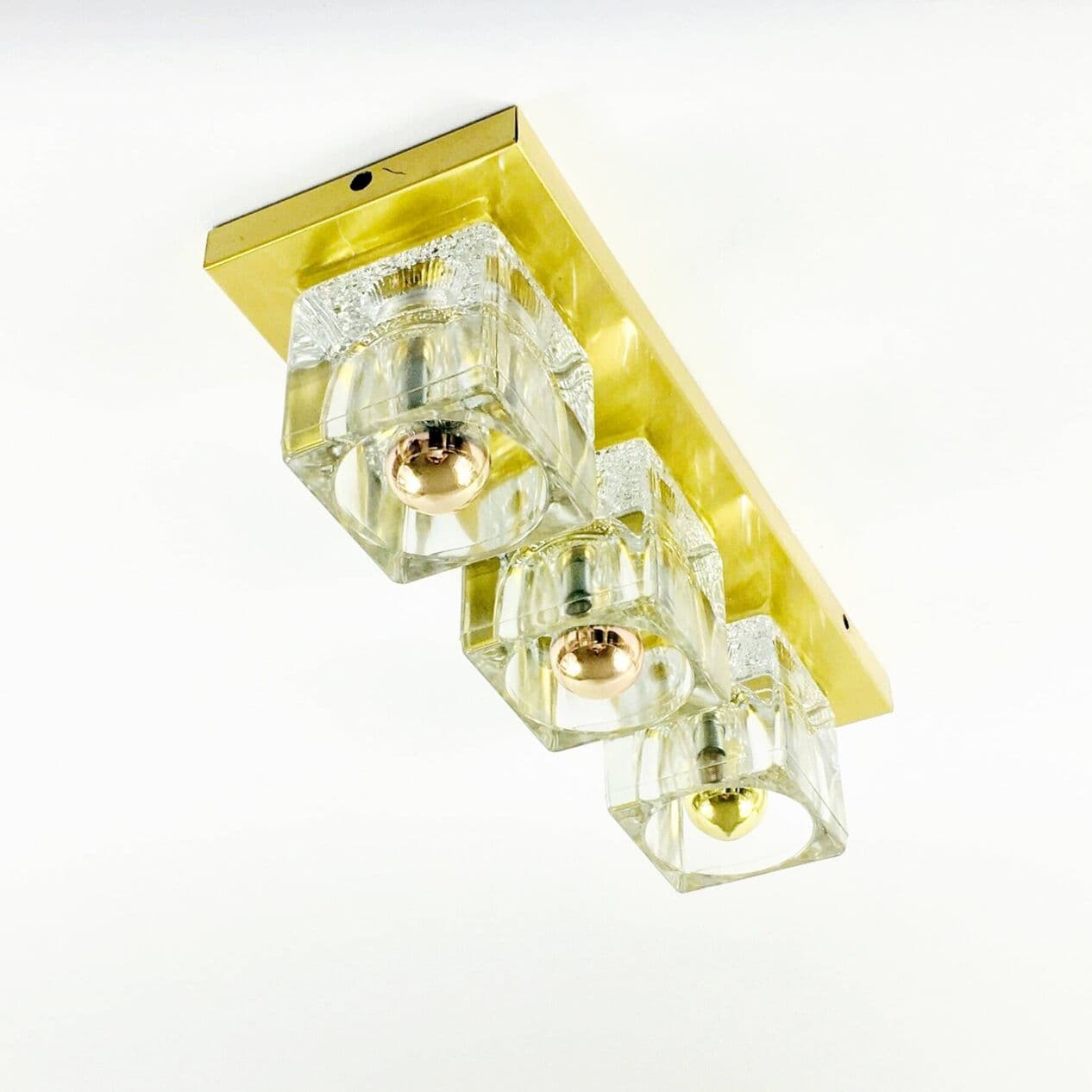 Wall light, transparent crystal, gold brass, Peill & Putzler, Germany, 1970s. - 295751