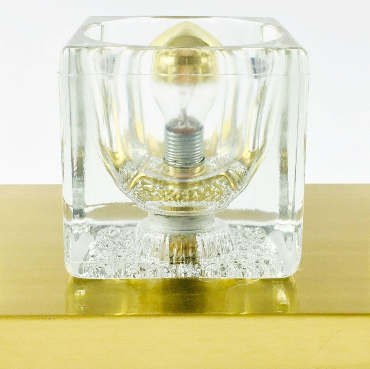 Wall light, transparent crystal, gold brass, Peill & Putzler, Germany, 1970s. - 295752