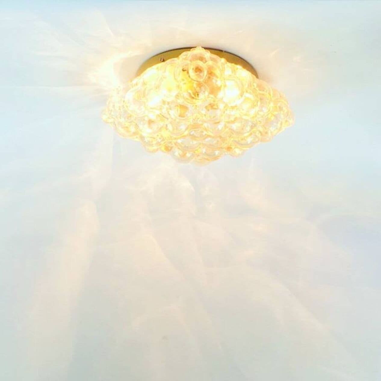 Lampa sufitowa Bubble, szkło złote, proj. H. Tynell, Limburg, Niemcy, lata 60. - 295739