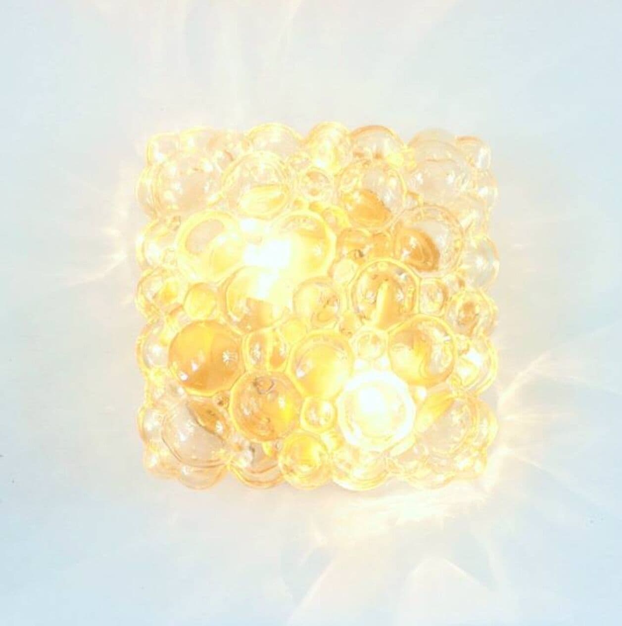 Lampa sufitowa Bubble, szkło złote, proj. H. Tynell, Limburg, Niemcy, lata 60. - 295741