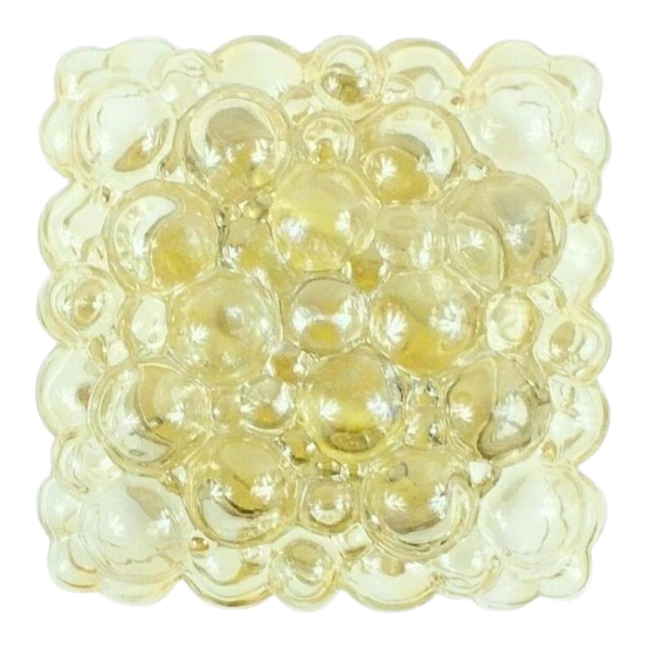 Lampa sufitowa Bubble, szkło złote, proj. H. Tynell, Limburg, Niemcy, lata 60.