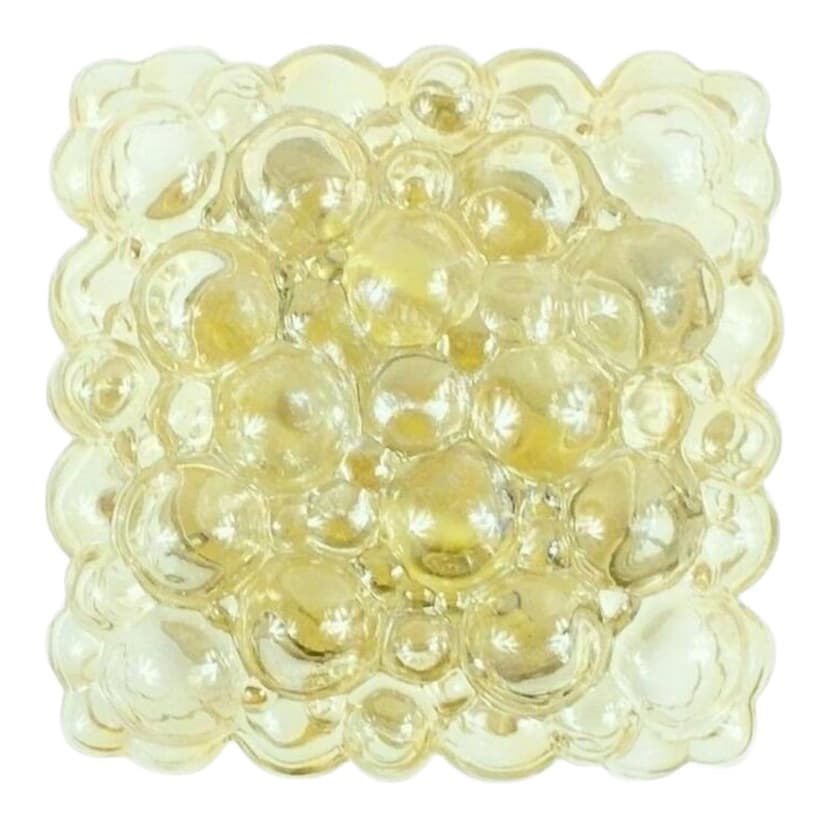 Lampa sufitowa Bubble, szkło złote, proj. H. Tynell, Limburg, Niemcy, lata 60.