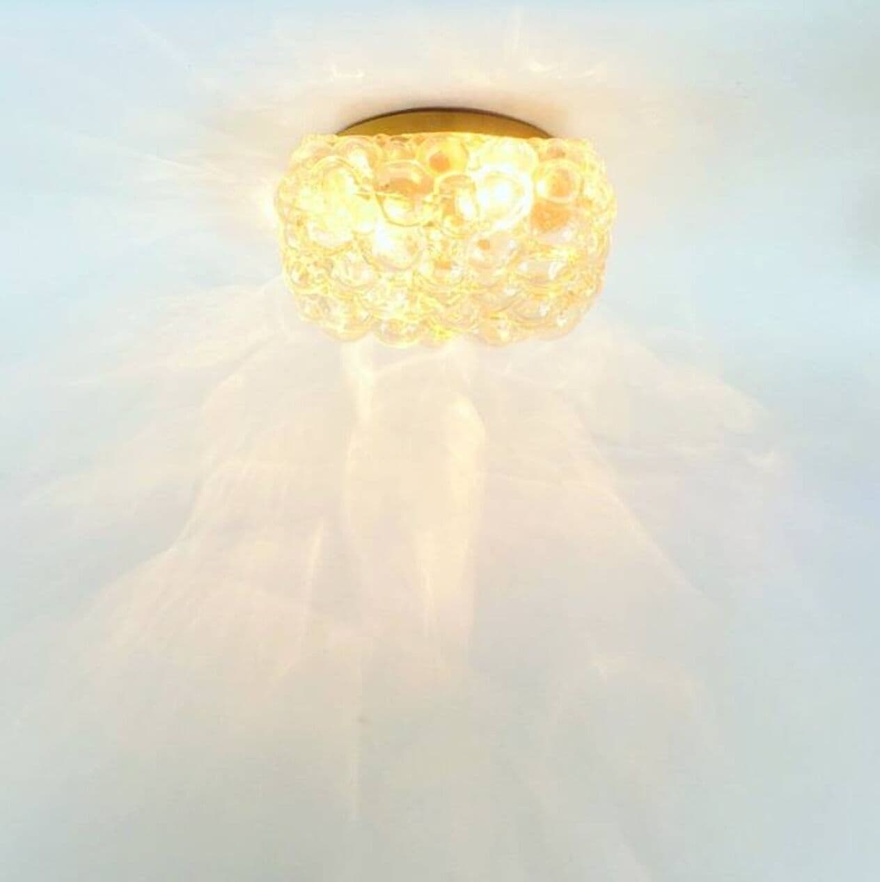 Lampa sufitowa Bubble, szkło złote, proj. H. Tynell, Limburg, Niemcy, lata 60. - 295740