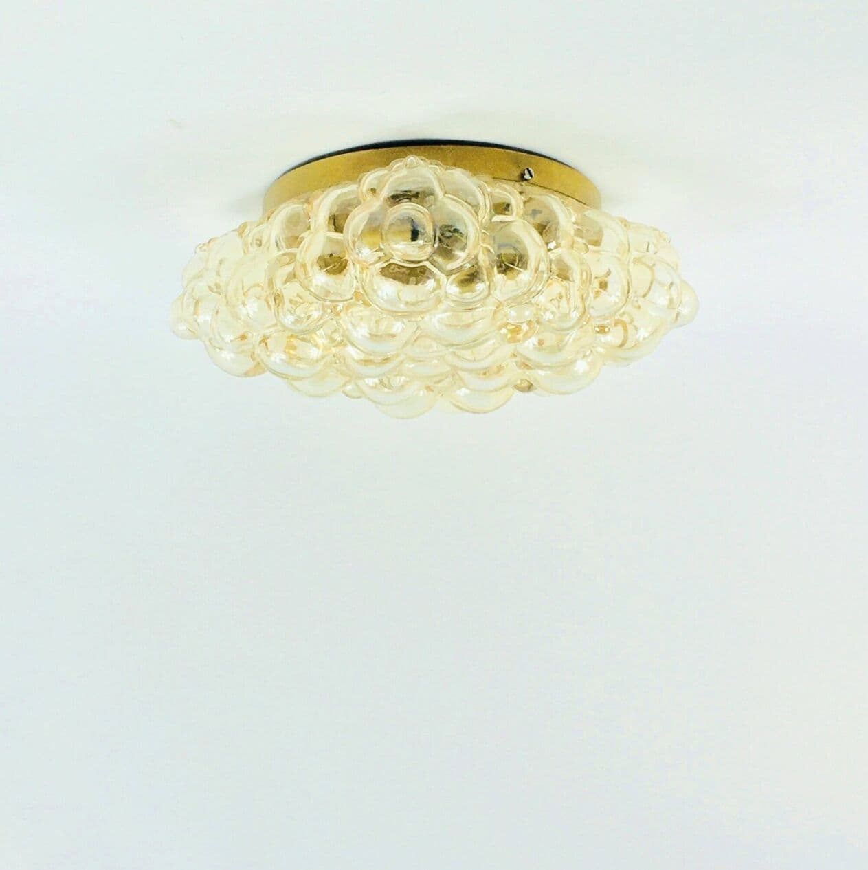 Lampa sufitowa Bubble, szkło złote, proj. H. Tynell, Limburg, Niemcy, lata 60. - 295736