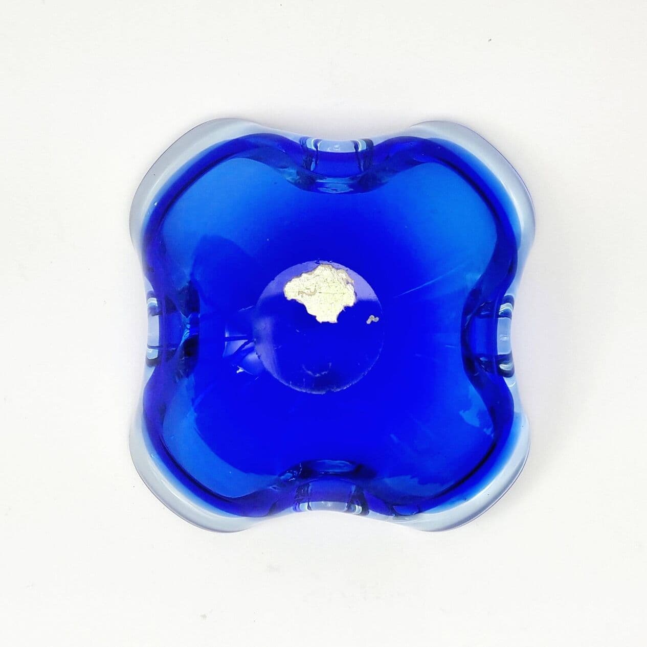Ashtray Sommerso, blue transparent glass, Murano, Italy, 1960s. - 295729