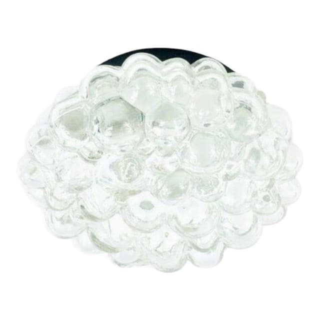 Lampa sufitowa Bubble, szkło przezroczyste, metal czarny, proj. H. Tynell, Limburg, Niemcy, lata 60. - WYMIARY