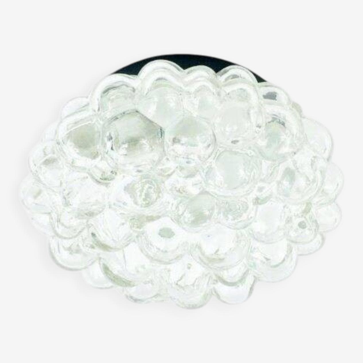 Lampa sufitowa Bubble, szkło przezroczyste, metal czarny, proj. H. Tynell, Limburg, Niemcy, lata 60. - 295709