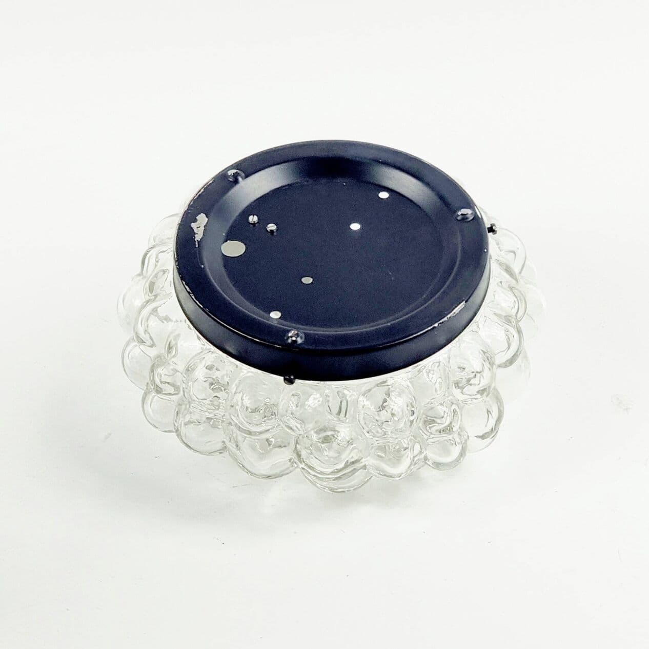 Lampa sufitowa Bubble, szkło przezroczyste, metal czarny, proj. H. Tynell, Limburg, Niemcy, lata 60. - 295706