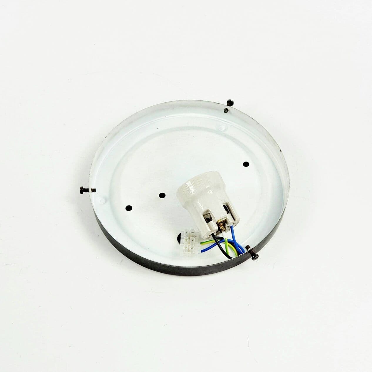 Lampa sufitowa Bubble, szkło przezroczyste, metal czarny, proj. H. Tynell, Limburg, Niemcy, lata 60. - 295707