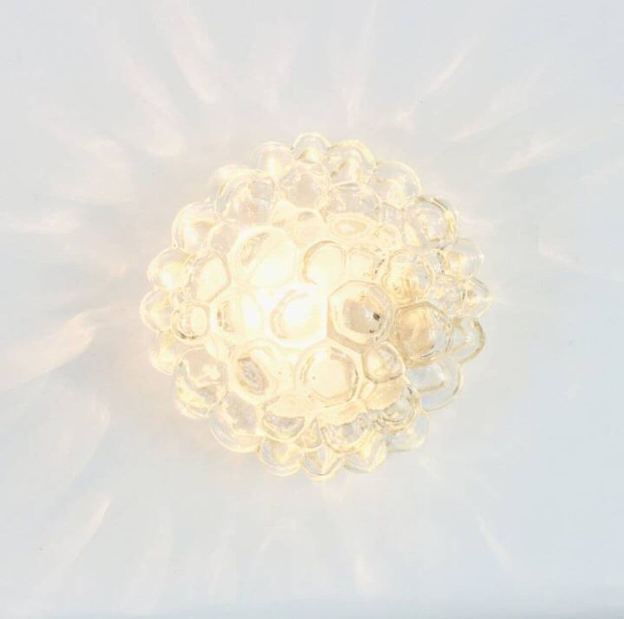 Lampa sufitowa Bubble, szkło przezroczyste, metal czarny, proj. H. Tynell, Limburg, Niemcy, lata 60. - 295704