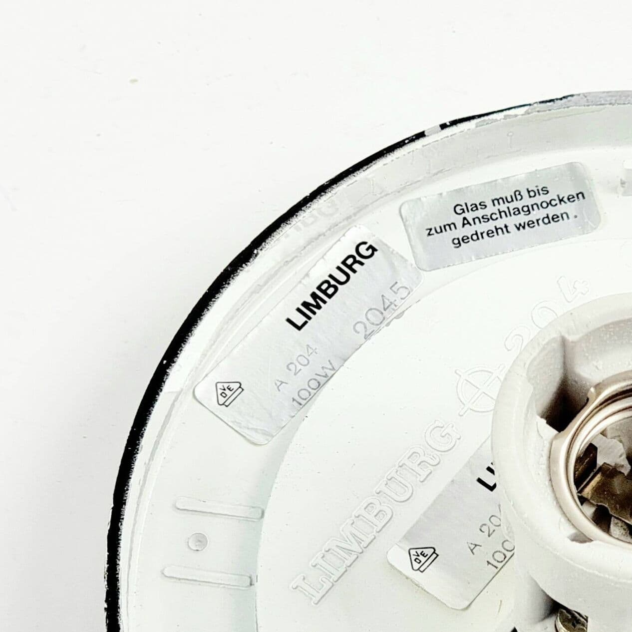 Lampa sufitowa Bubble, szkło złoty przezroczysty, metal czarny, proj. H. Tynell, Limburg, Niemcy, lata 70. - 295698