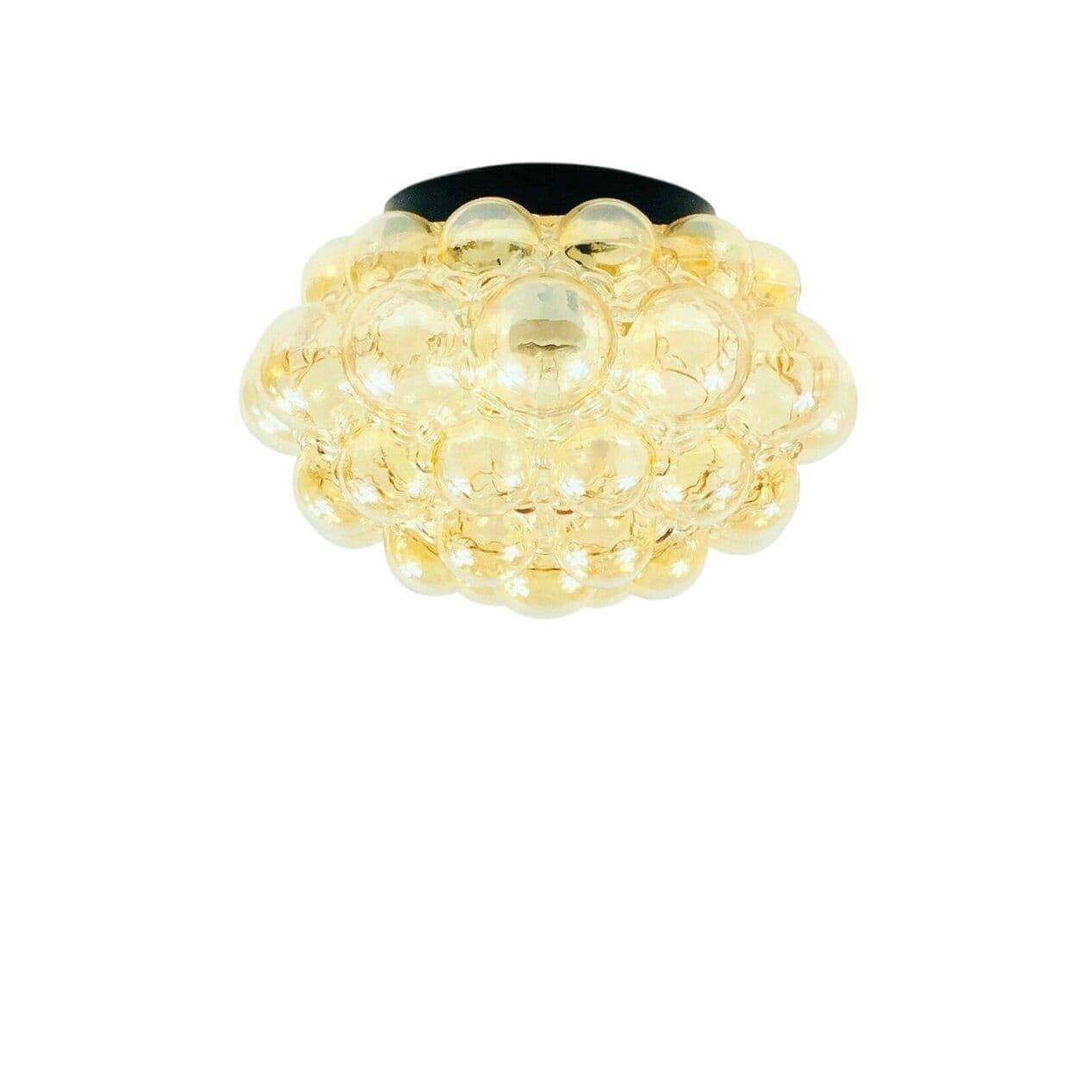 Lampa sufitowa Bubble, szkło złoty przezroczysty, metal czarny, proj. H. Tynell, Limburg, Niemcy, lata 70. - 295699