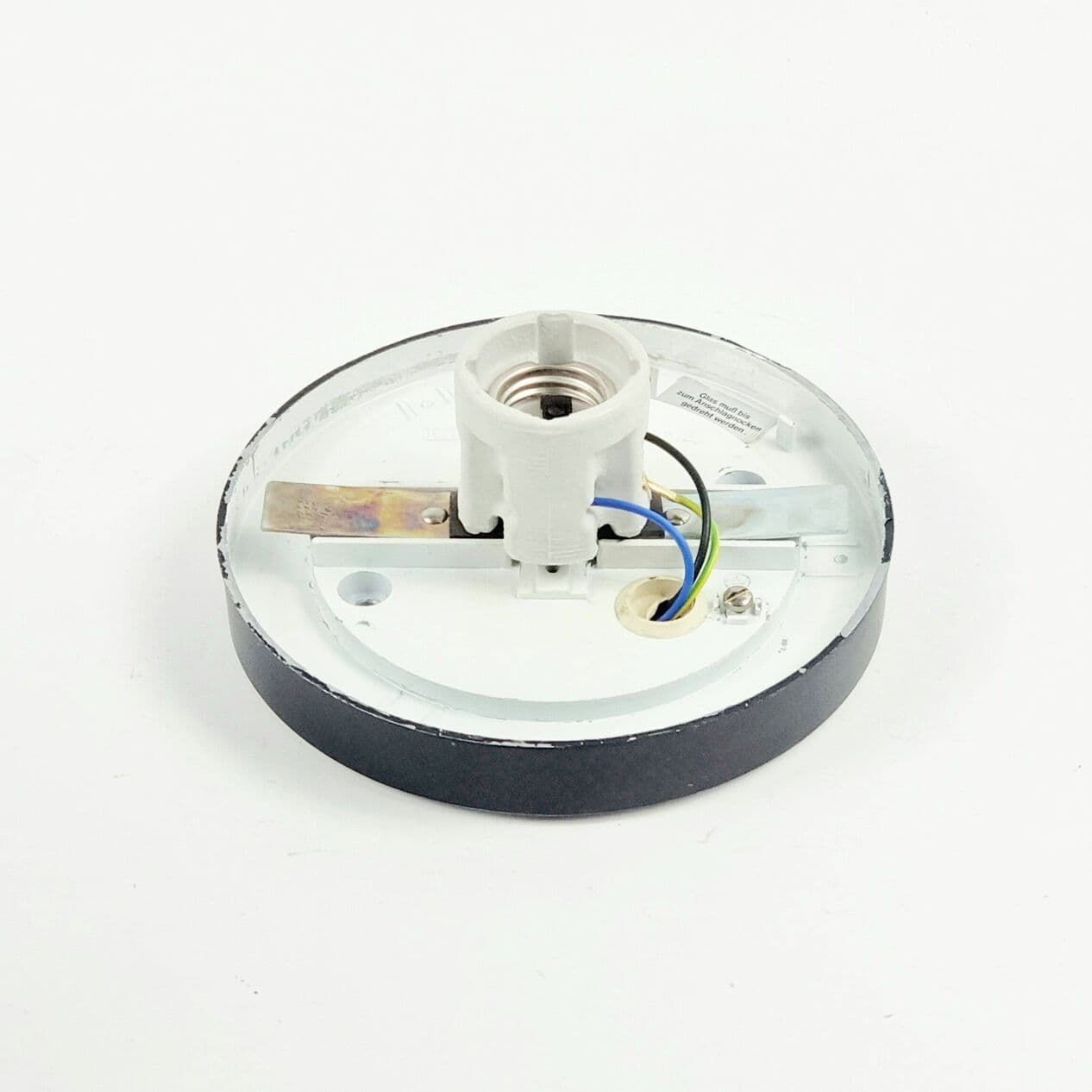 Lampa sufitowa Bubble, szkło złoty przezroczysty, metal czarny, proj. H. Tynell, Limburg, Niemcy, lata 70. - 295697