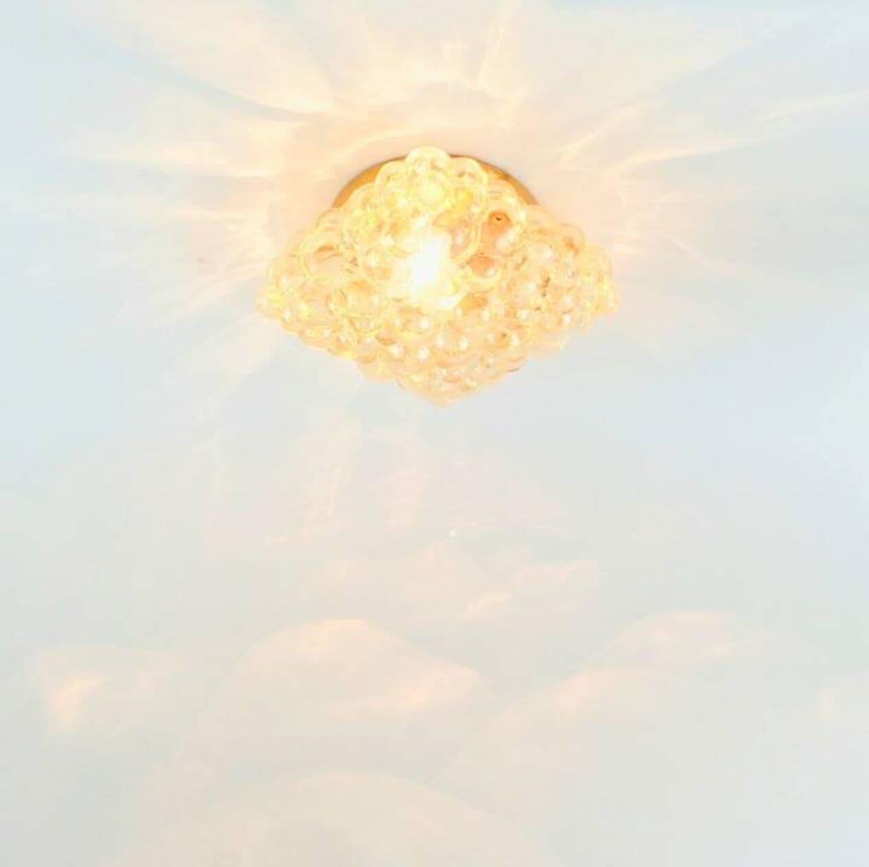 Lampa sufitowa Bubble, złoty, szkło kryształowe, proj. H. Tynell, Niemcy, lata 70. - 295665
