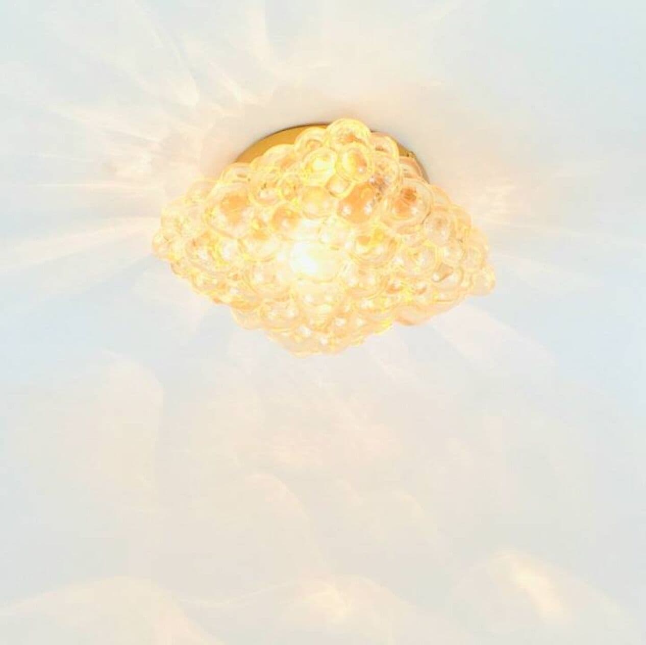 Lampa sufitowa Bubble, złoty, szkło kryształowe, proj. H. Tynell, Niemcy, lata 70. - 295666