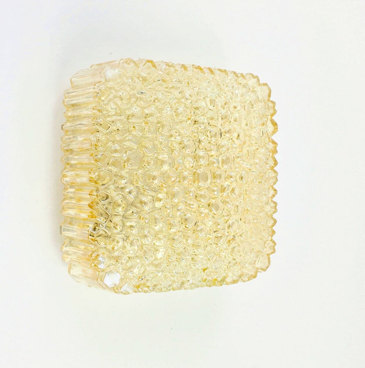 Lampa sufitowa Bubble, szkło złote transparentne, mosiądz, proj. H. Tynell, Limburg, Niemcy, lata 70. - 295647