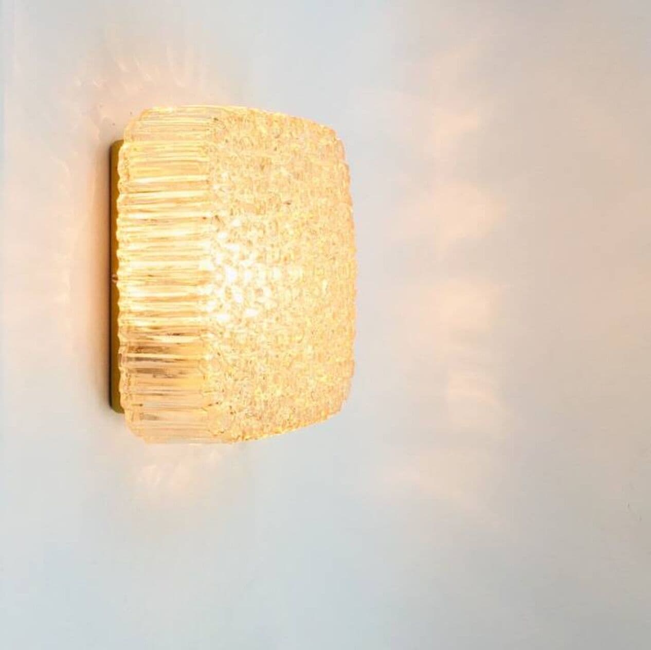 Lampa sufitowa Bubble, szkło złote transparentne, mosiądz, proj. H. Tynell, Limburg, Niemcy, lata 70. - 295646