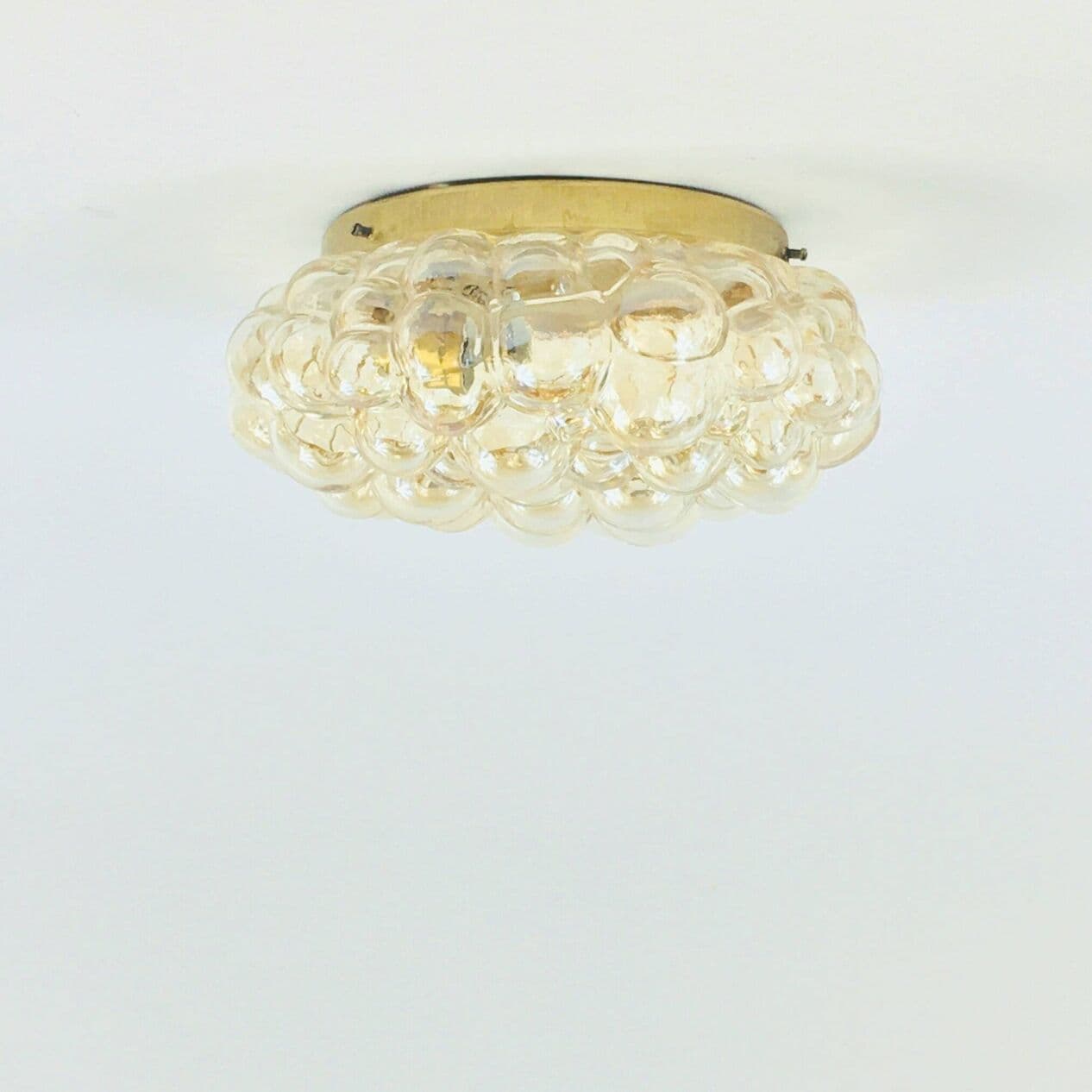 Lampa sufitowa Bubble, szkło złote transparentne, proj. H. Tynell, Limburg, Niemcy, lata 60. - 295598