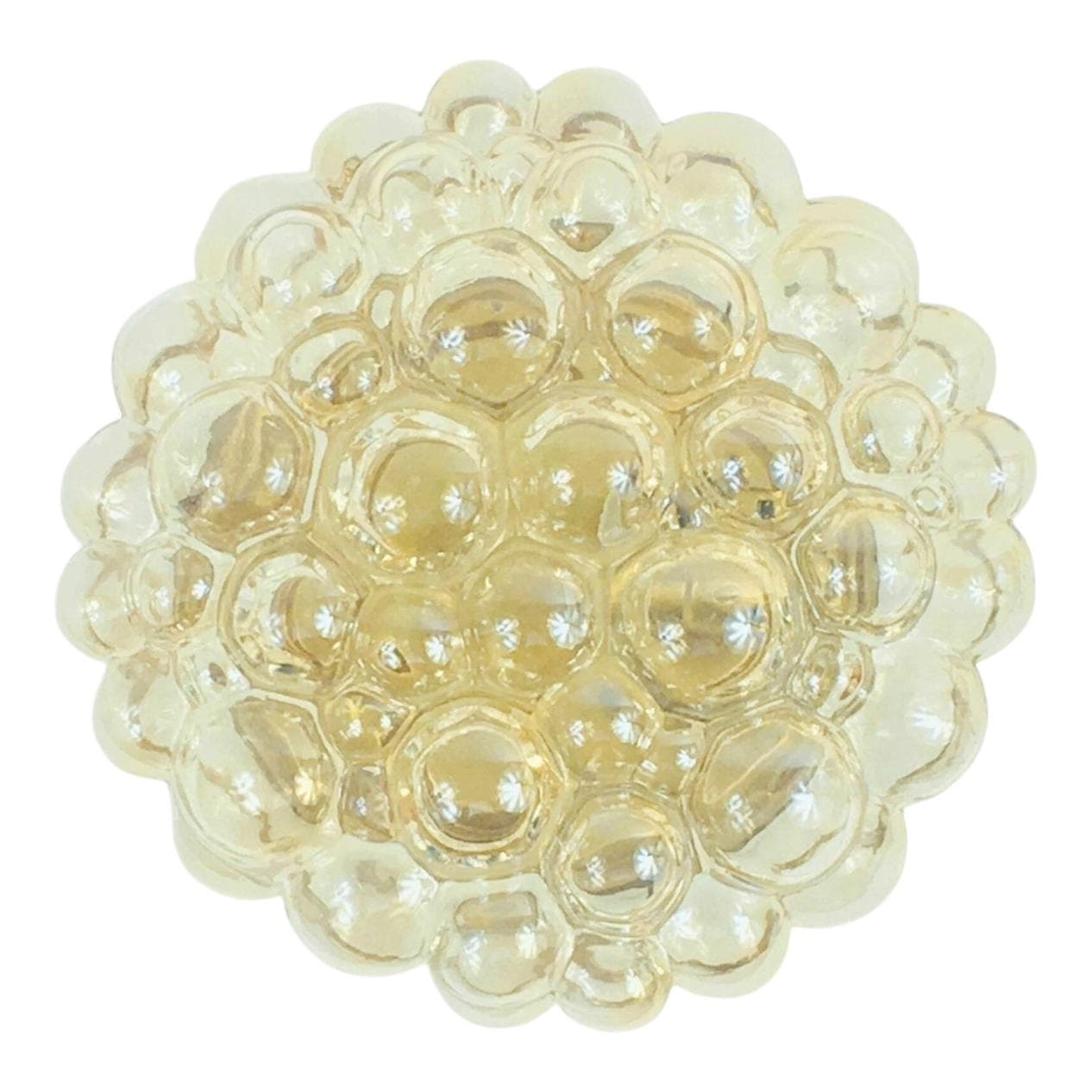 Lampa sufitowa Bubble, szkło złote transparentne, proj. H. Tynell, Limburg, Niemcy, lata 60.