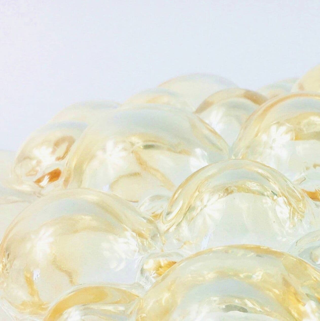 Lampa sufitowa Bubble, szkło złote transparentne, proj. H. Tynell, Limburg, Niemcy, lata 60. - 295600