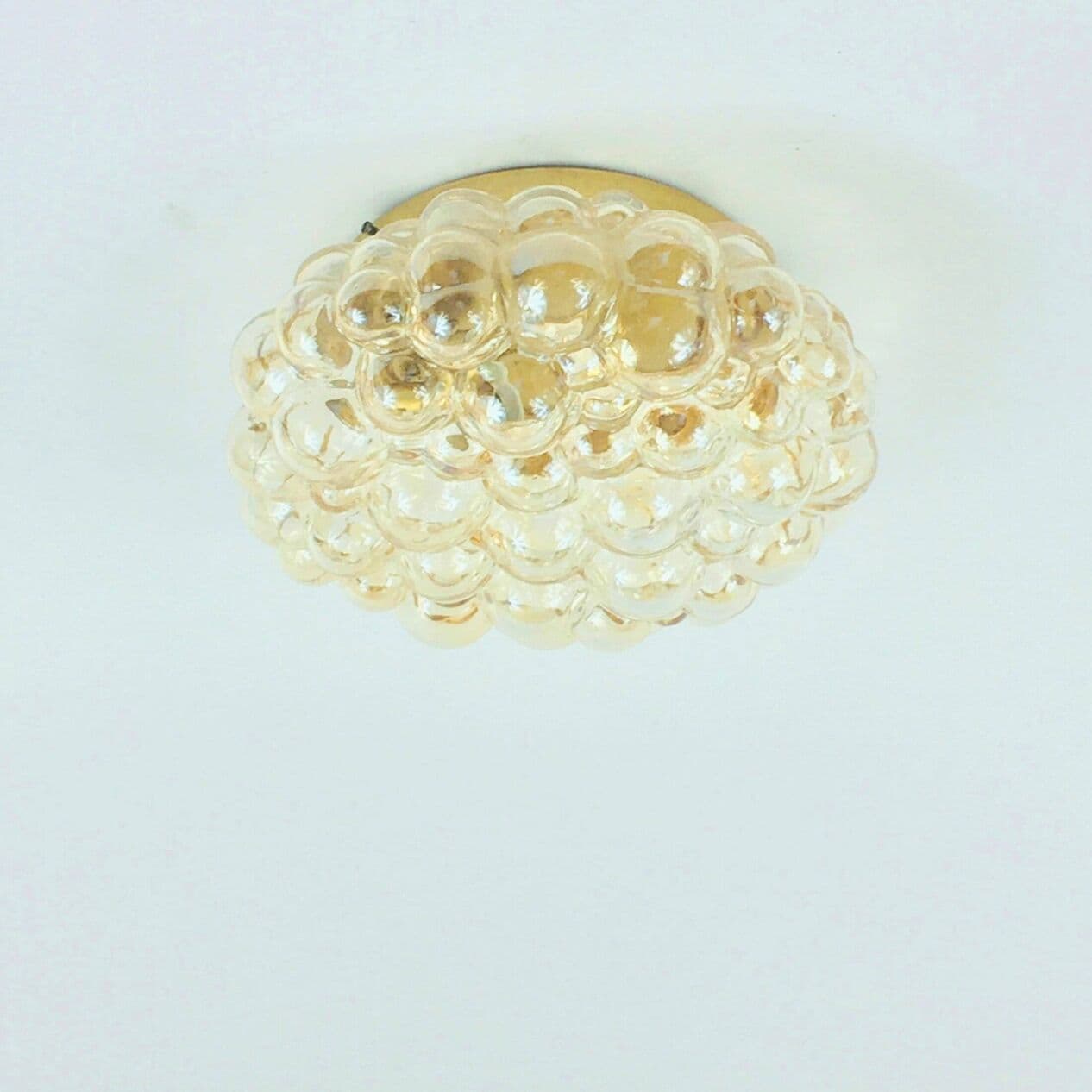 Lampa sufitowa Bubble, szkło złote transparentne, proj. H. Tynell, Limburg, Niemcy, lata 60. - 295596