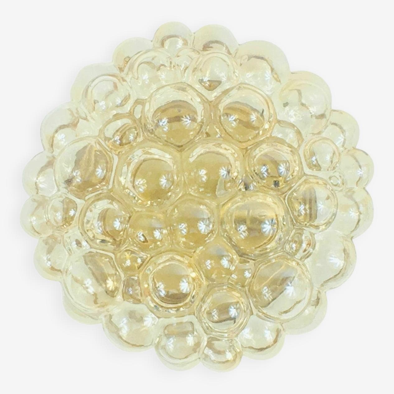 Lampa sufitowa Bubble, szkło złote transparentne, proj. H. Tynell, Limburg, Niemcy, lata 60. - 295597