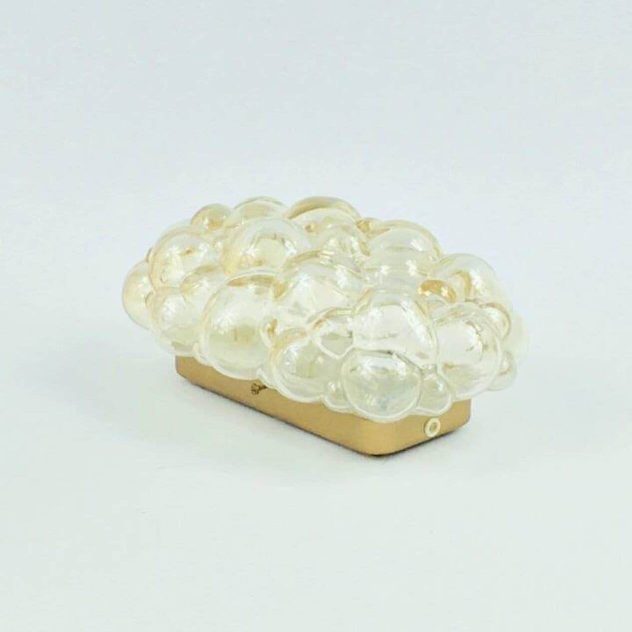 Kinkiet Bubble, szkło złoty, metal, proj. H. Tynell, Limburg, Niemcy, lata 60. - 295579