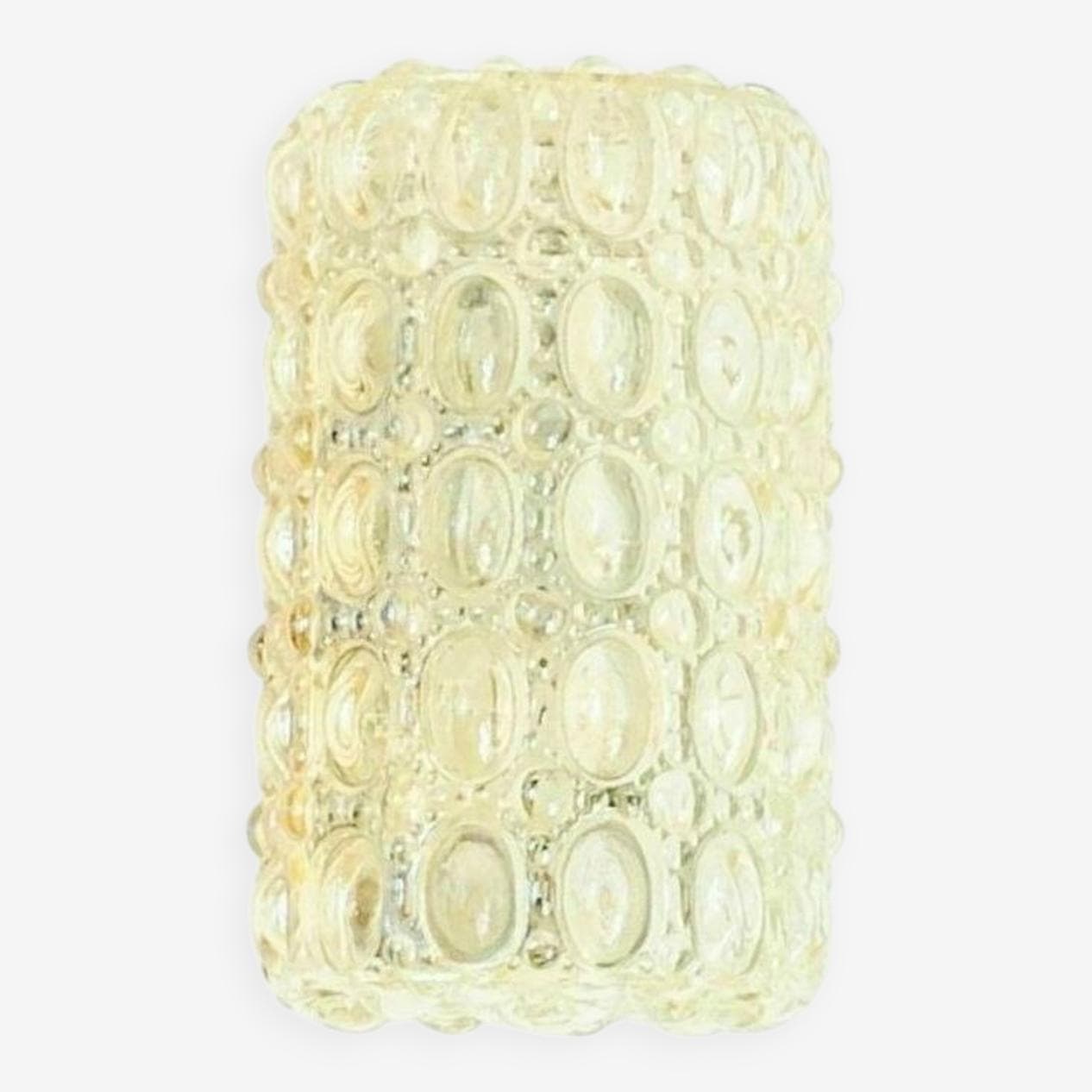 Kinkiet Sirius, szkło złote transparentne, mosiądz, proj. H. Tynell, Limburg, Niemcy, lata 60. - 295572