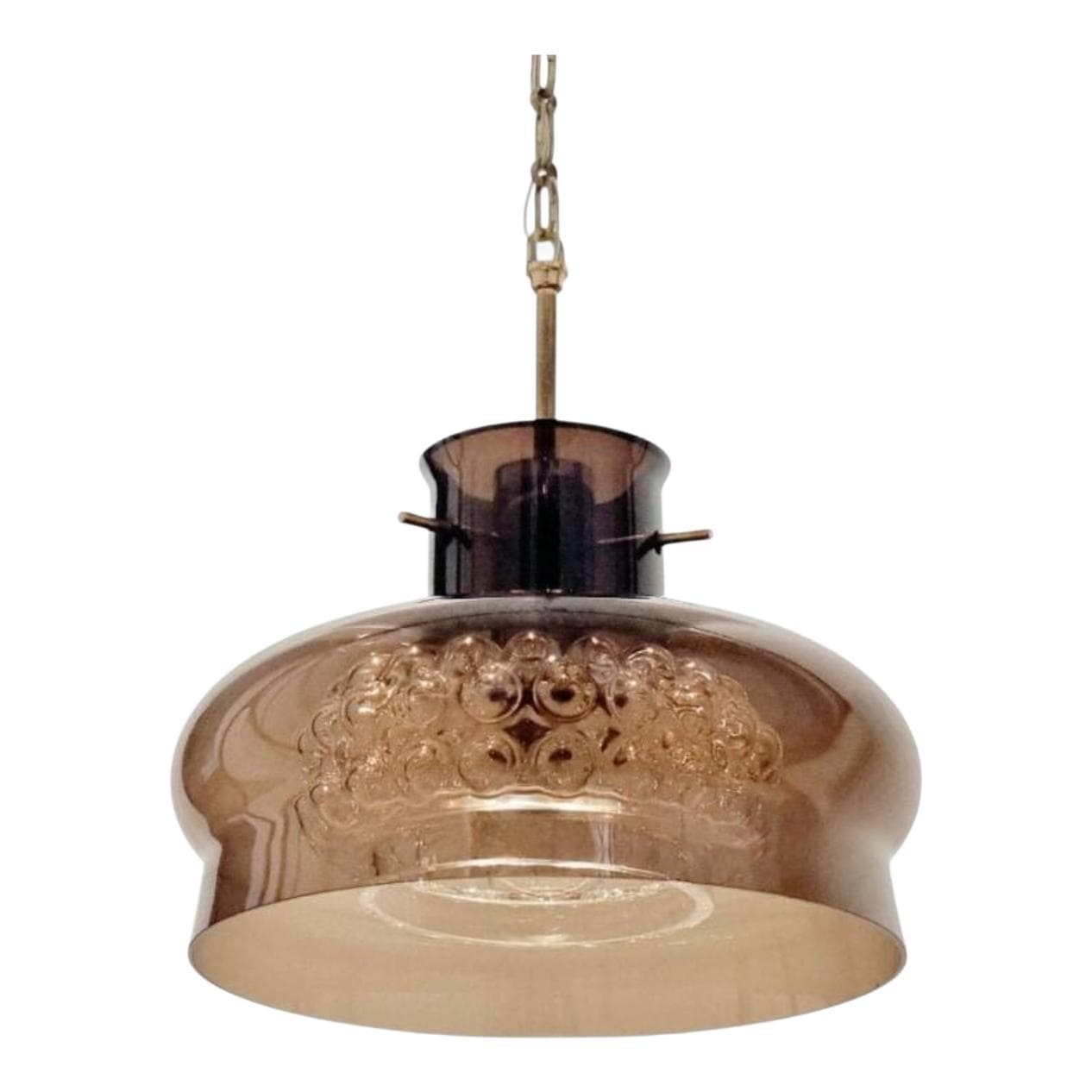 Lampa sufitowa 'Neptune', szkło, kryształ, proj. C. Fagerlund dla Orrefors, Szwecja, lata 60.