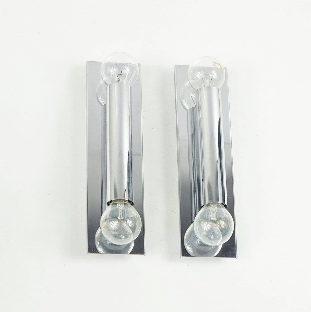 Para kinkietów Sputnik, chrom srebrny, Doria Leuchten, Niemcy, lata 70. - 295524