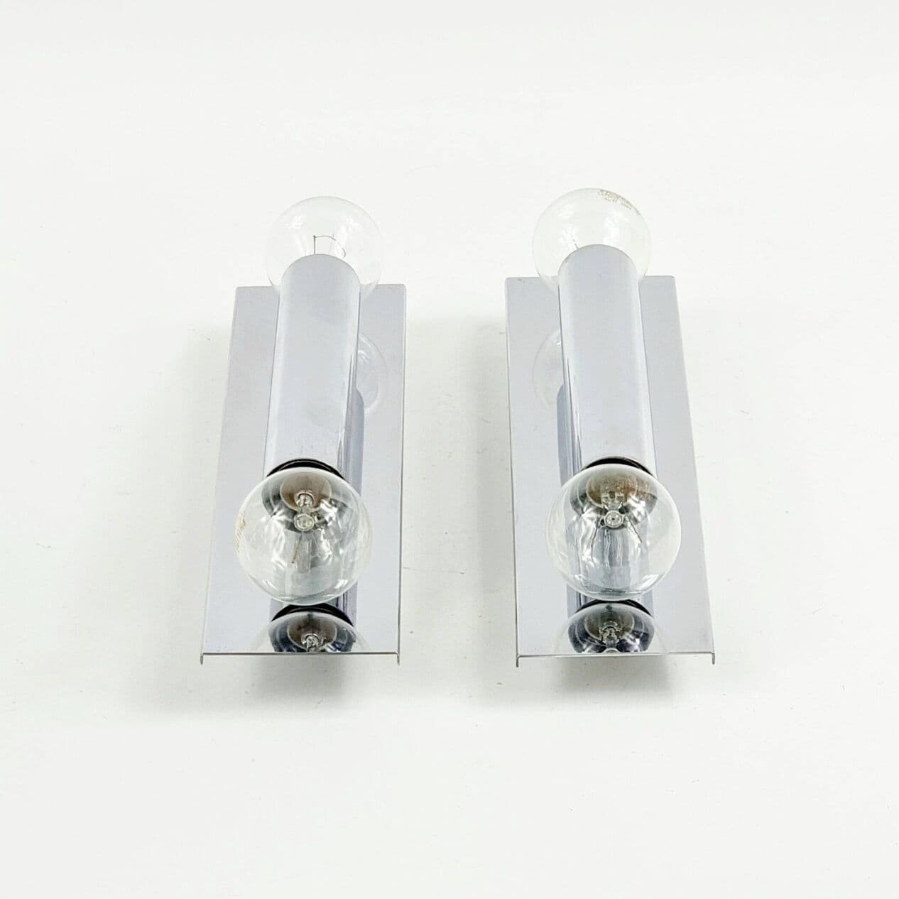 Para kinkietów Sputnik, chrom srebrny, Doria Leuchten, Niemcy, lata 70. - 295529