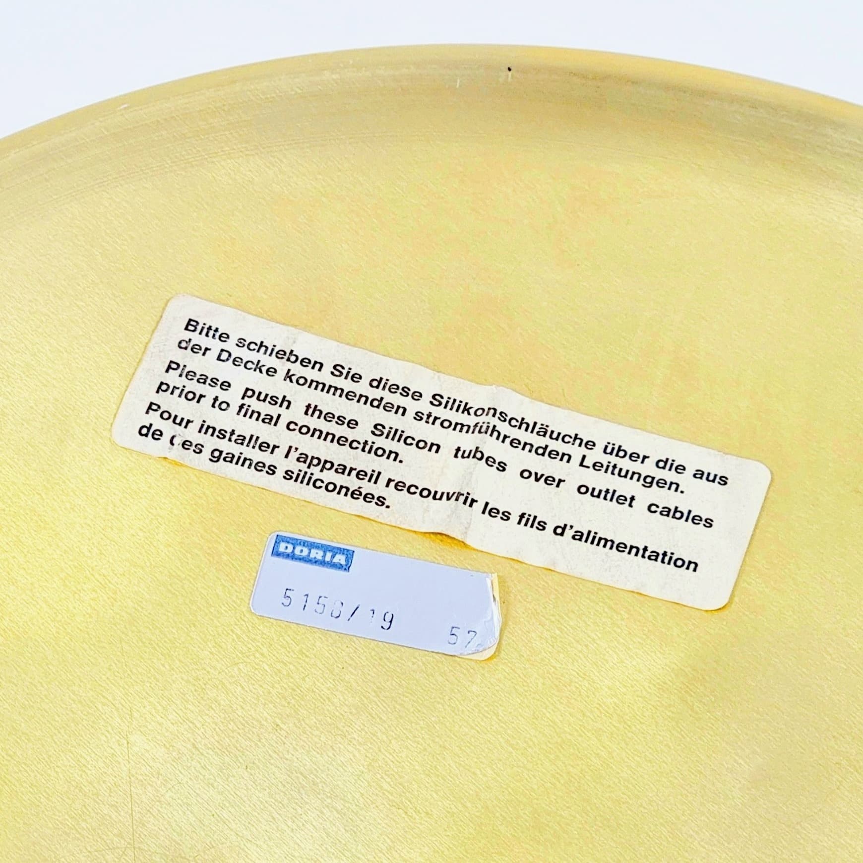 Plafon Murano Ice Glass, szkło transparentne, aluminium złoty, Doria Leuchten, Niemcy, lata 60. - 298928