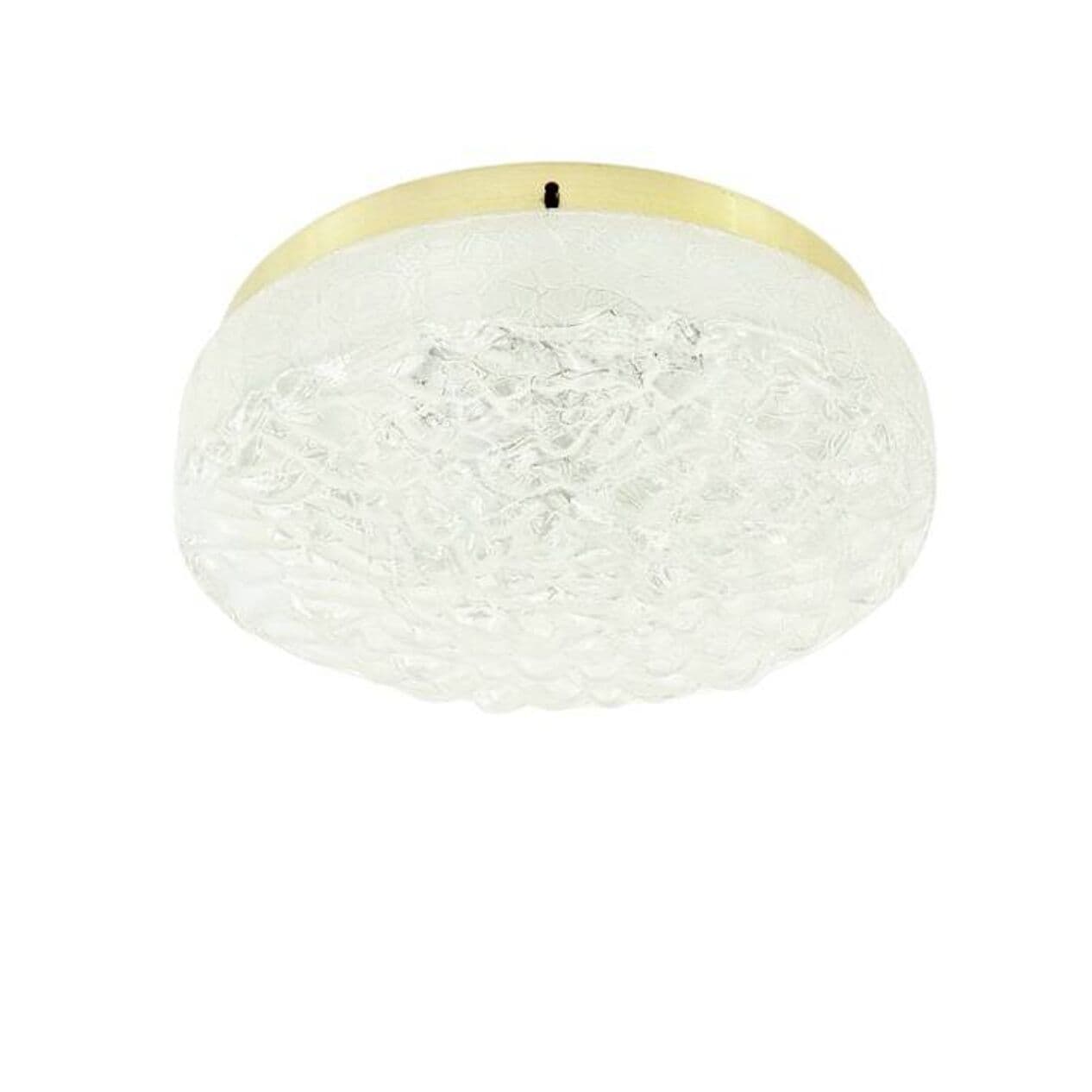 Plafon Murano Ice Glass, szkło transparentne, aluminium złoty, Doria Leuchten, Niemcy, lata 60. - 295490