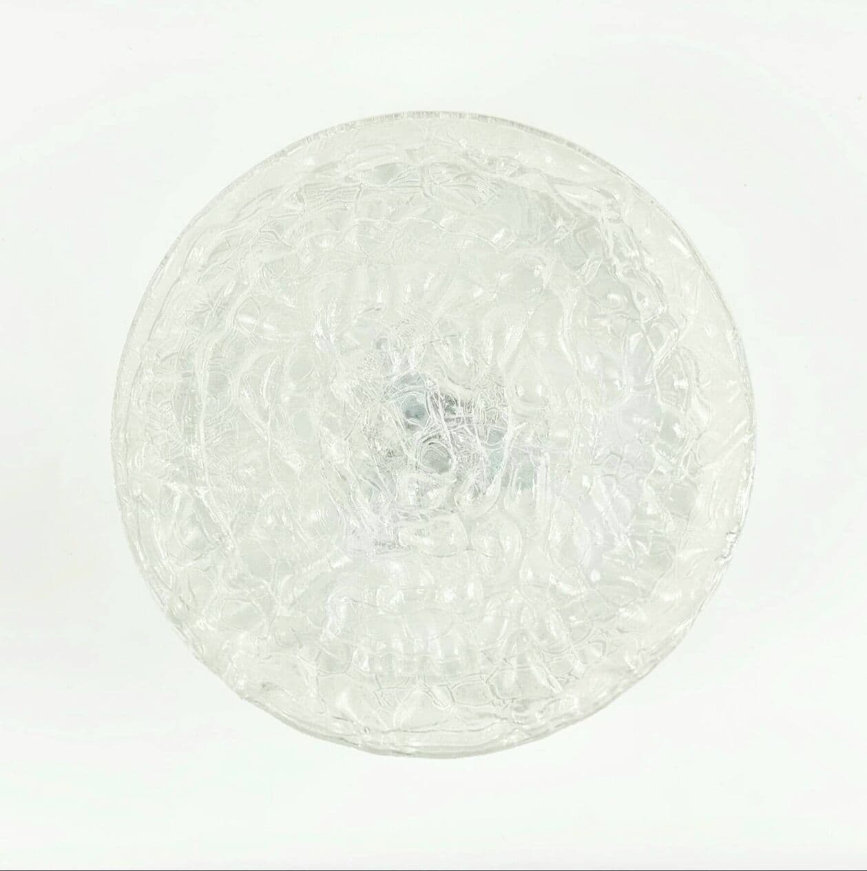 Plafon Murano Ice Glass, szkło transparentne, aluminium złoty, Doria Leuchten, Niemcy, lata 60. - 295493